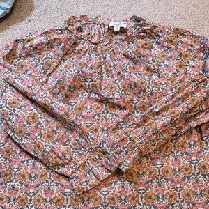 J. Crew Multicolor Floral Blouse